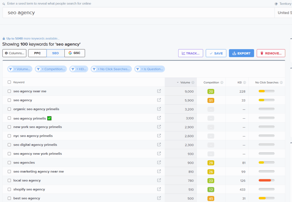 Wordtracker SEO Keyword Research Tool